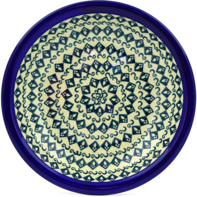 Polish Pottery Pasta Bowl 9&quot; Black Diamond Dream