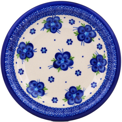 Polish Pottery Pasta Bowl 9&quot; Bleu-belle Fleur