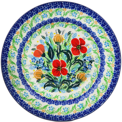Polish Pottery Pasta Bowl 9&quot; Blooming Joy UNIKAT