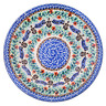 Polish Pottery Pasta Bowl 9&quot; Blooming Symphony UNIKAT