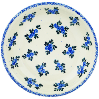 Polish Pottery Pasta Bowl 9&quot; Blue Berry Special UNIKAT