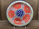 Polish Pottery Pasta Bowl 9&quot; Blue Eyes Bouquet UNIKAT