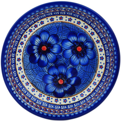Polish Pottery Pasta Bowl 9&quot; Blue Heaven