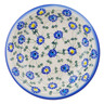 Polish Pottery Pasta Bowl 9&quot; Blue Thistle Beauty