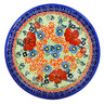 Polish Pottery Pasta Bowl 9&quot; Bold Poppies UNIKAT