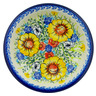 Polish Pottery Pasta Bowl 9&quot; Bright Blooms UNIKAT