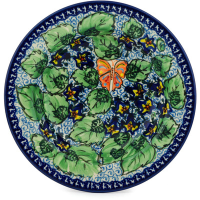 Polish Pottery Pasta Bowl 9&quot; Butterflies And Bell Flo UNIKAT