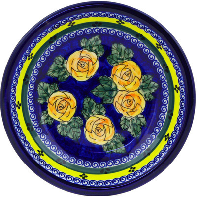 Polish Pottery Pasta Bowl 9&quot; Cabbage Roses