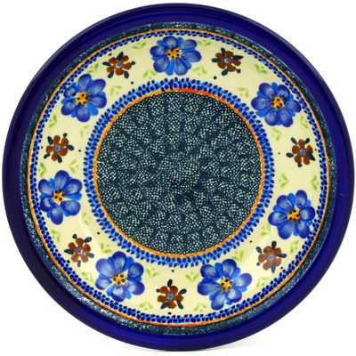 Polish Pottery Pasta Bowl 9&quot; Circle The Garden UNIKAT
