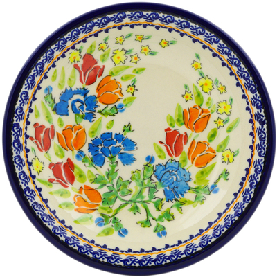 Polish Pottery Pasta Bowl 9&quot; Couronne De Feuillage UNIKAT
