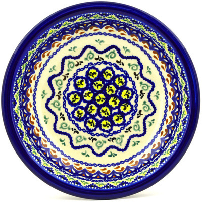 Polish Pottery Pasta Bowl 9&quot; Darling Doily UNIKAT