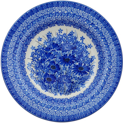 Polish Pottery Pasta Bowl 9&quot; Dreams In Blue UNIKAT