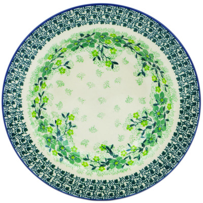 Polish Pottery Pasta Bowl 9&quot; Evergreen Wreath