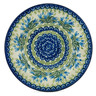 Polish Pottery Pasta Bowl 9&quot; Feathery Bluebells