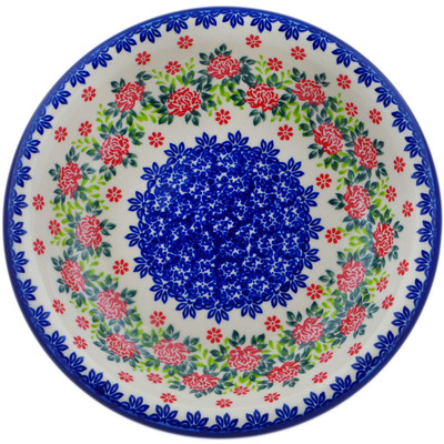 Polish Pottery Pasta Bowl 9&quot; Feeling Rosey UNIKAT