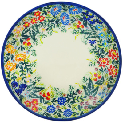 Polish Pottery Pasta Bowl 9&quot; Floral Abundance UNIKAT