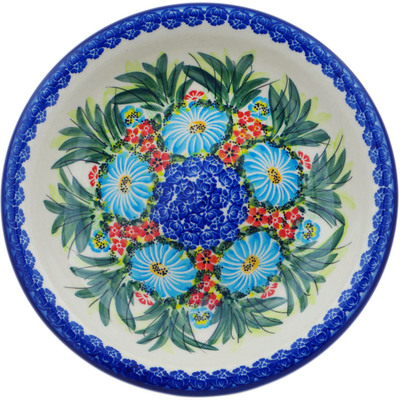Polish Pottery Pasta Bowl 9&quot; Floral Embrace UNIKAT