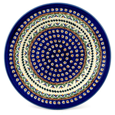 Polish Pottery Pasta Bowl 9&quot; Floral Peacock UNIKAT