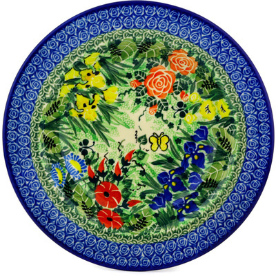 Polish Pottery Pasta Bowl 9&quot; Floral Rhapsody UNIKAT