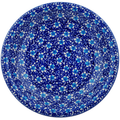 Polish Pottery Pasta Bowl 9&quot; Flowers On The Lake