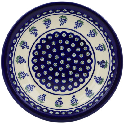 Polish Pottery Pasta Bowl 9&quot; Grape Peacock