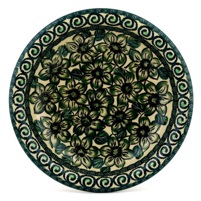 Polish Pottery Pasta Bowl 9&quot; Gratuitous Greens UNIKAT