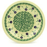 Polish Pottery Pasta Bowl 9&quot; Green Bubbles