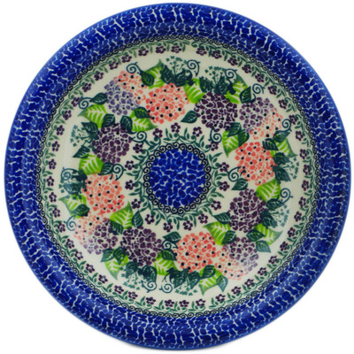 Polish Pottery Pasta Bowl 9&quot; Happy Hydrangea UNIKAT