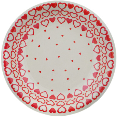 Polish Pottery Pasta Bowl 9&quot; Heart Is Full Of Love UNIKAT