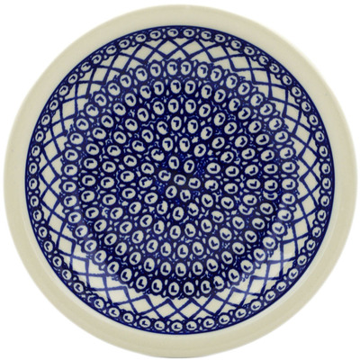 Polish Pottery Pasta Bowl 9&quot; Lattice Peacock