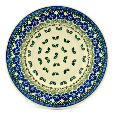 Polish Pottery Pasta Bowl 9&quot; Leaves And Flowers