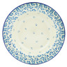 Polish Pottery Pasta Bowl 9&quot; Light Blue Leopard