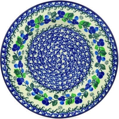 Polish Pottery Pasta Bowl 9&quot; Limeberry