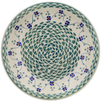 Polish Pottery Pasta Bowl 9&quot; Lucky Blue Clover
