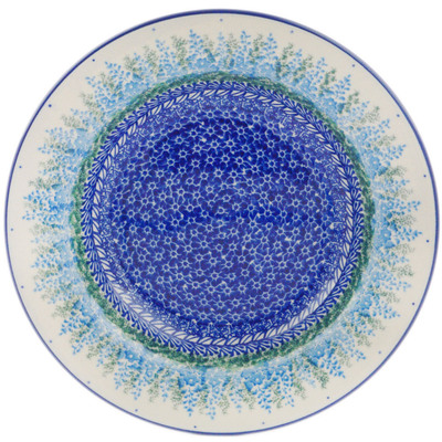 Polish Pottery Pasta Bowl 9&quot; Lupine Circle