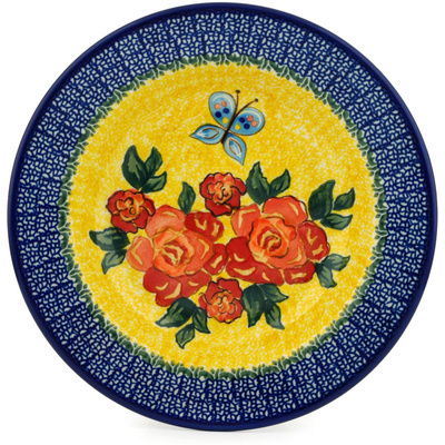 Polish Pottery Pasta Bowl 9&quot; Matisse Flowers UNIKAT