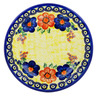 Polish Pottery Pasta Bowl 9&quot; Neon Poppies