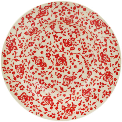 Polish Pottery Pasta Bowl 9&quot; Painting The Roses Red UNIKAT