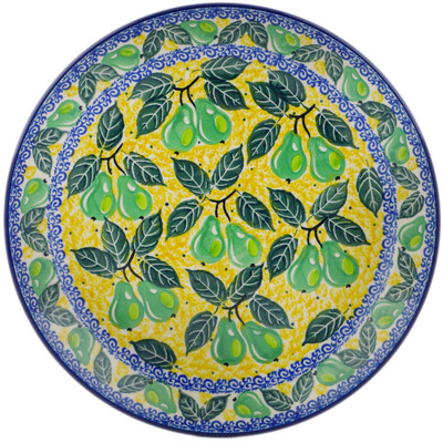 Polish Pottery Pasta Bowl 9&quot; Pear Tree UNIKAT