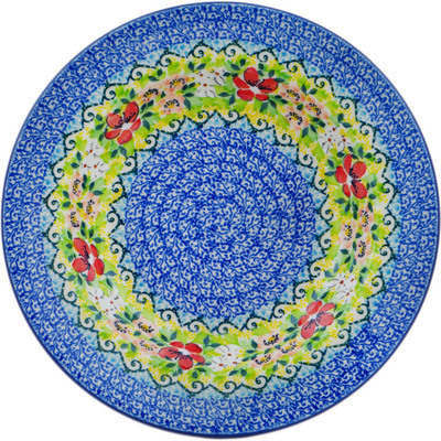 Polish Pottery Pasta Bowl 9&quot; Petal Dance UNIKAT