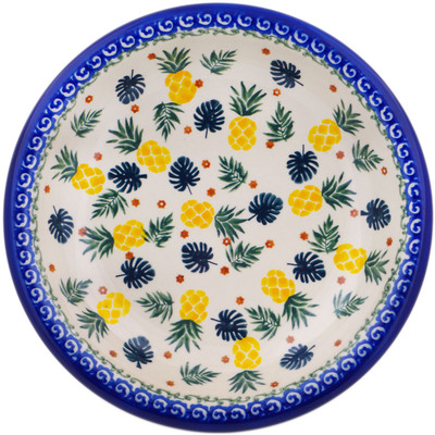 Polish Pottery Pasta Bowl 9&quot; Pineapple Parade