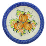 Polish Pottery Pasta Bowl 9&quot; Pumpkin Fall Fever UNIKAT