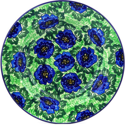 Polish Pottery Pasta Bowl 9&quot; Quilters Floral UNIKAT