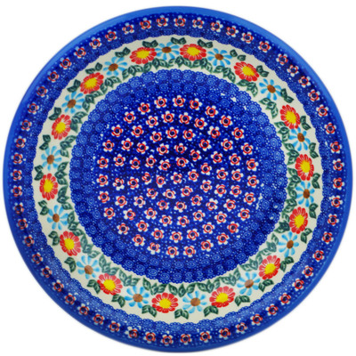 Polish Pottery Pasta Bowl 9&quot; Red-hot Summer UNIKAT