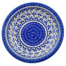 Polish Pottery Pasta Bowl 9&quot; Royal Azure Rings UNIKAT