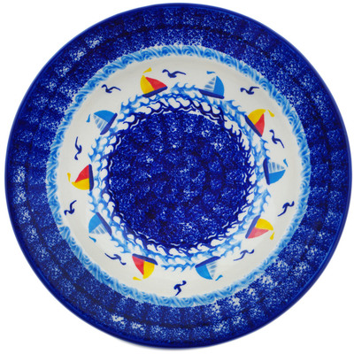 Polish Pottery Pasta Bowl 9&quot; Sailing Through Your Dreams