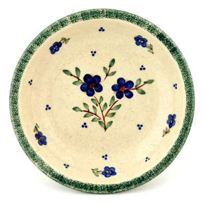 Polish Pottery Pasta Bowl 9&quot; Simple Poppies