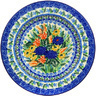 Polish Pottery Pasta Bowl 9&quot; Splendid Blue Bell UNIKAT