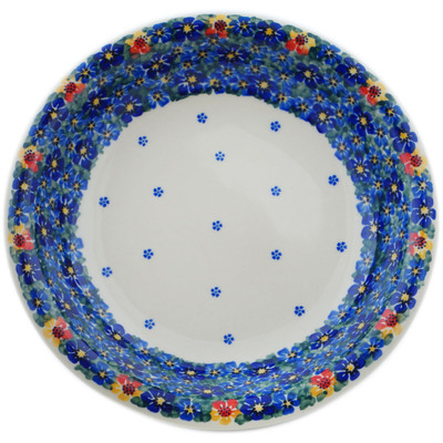 Polish Pottery Pasta Bowl 9&quot; Springtime Splendor UNIKAT