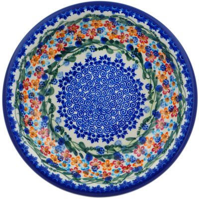 Polish Pottery Pasta Bowl 9&quot; Starburst Garland UNIKAT